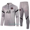 Sudadera De Entrenamiento Trajes Paris Saint-Germain Cremallera De Cuarto 2021/22 Gris Claro - Hombre